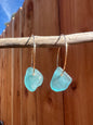 Rare Bright Blue Sea Glass Earrings