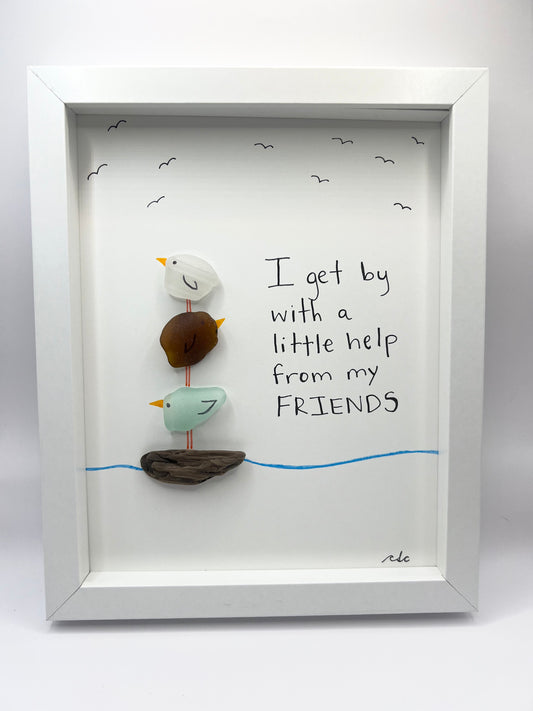 Sea Glass Bird Friends